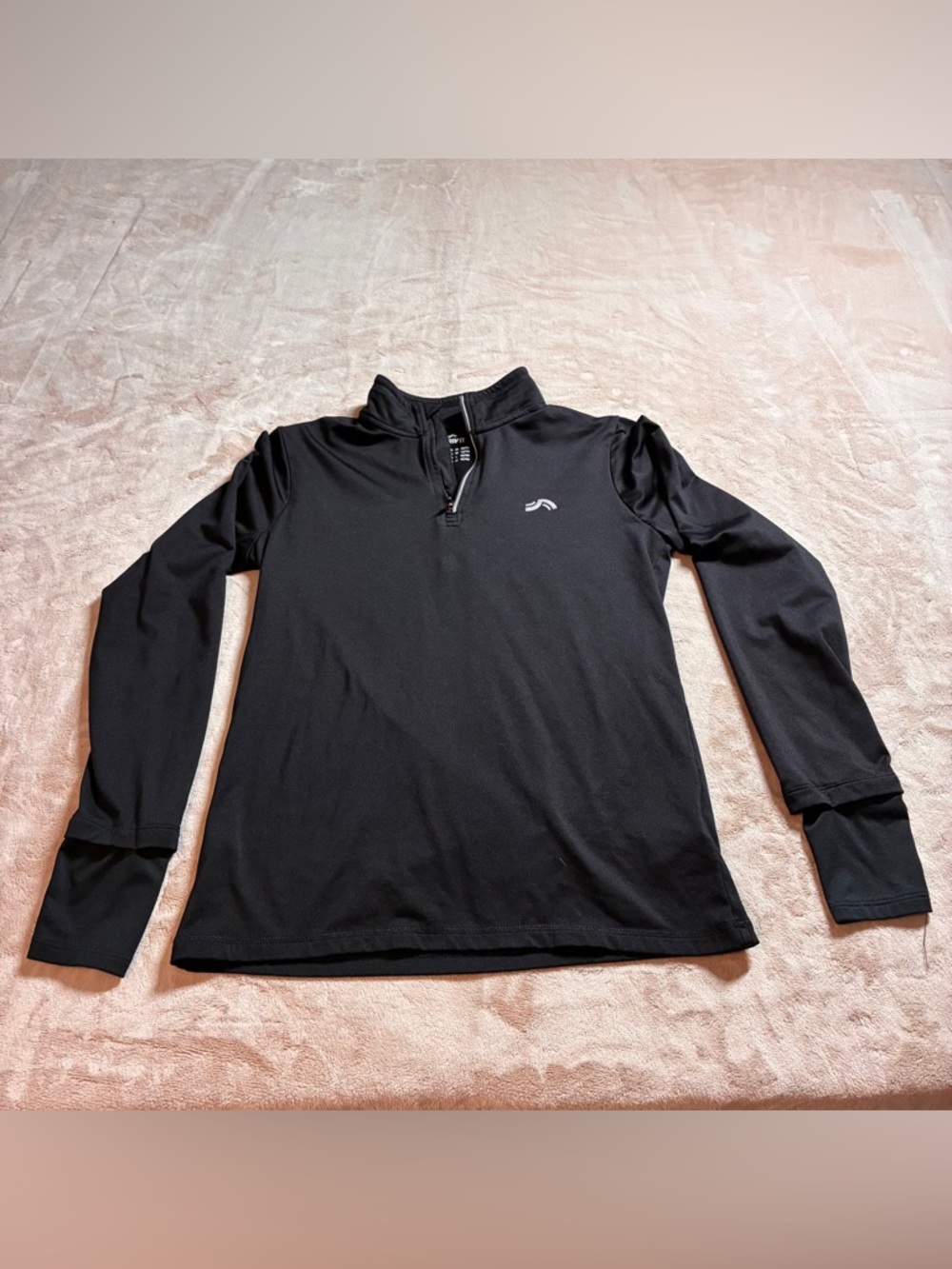 Crivit Black Athletic Quarter Zip Running Pullover Womens Size M StretchFit Pace